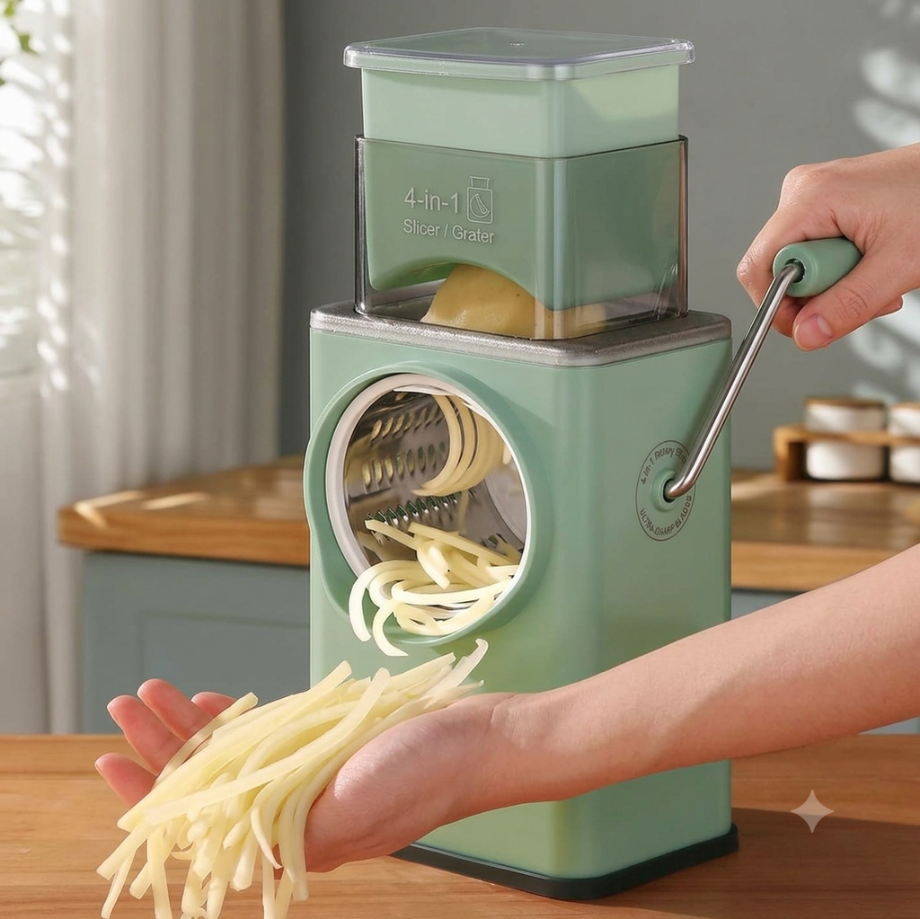 Manual Vegetable Slicer & Cutter – Multi-Blade Kitchen Tool