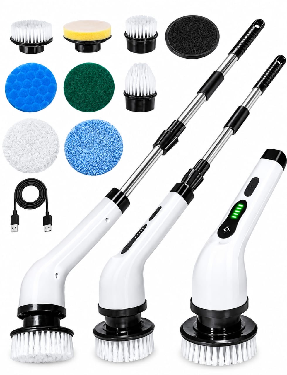 9-in-1 Cordless Electric Spin Scrubber – Rechargeable Multi-Purpose Cleaning Brush