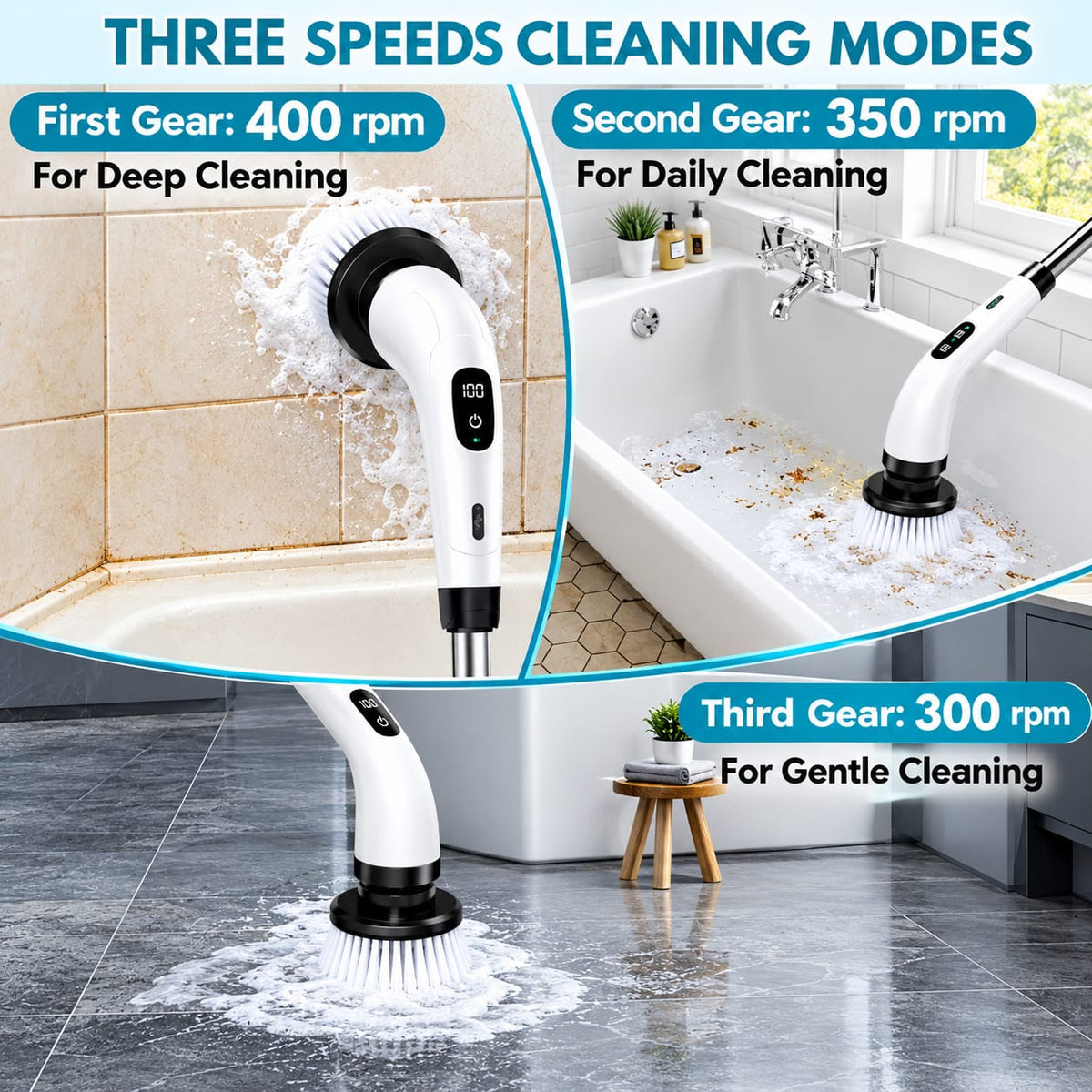 9-in-1 Cordless Electric Spin Scrubber – Rechargeable Multi-Purpose Cleaning Brush