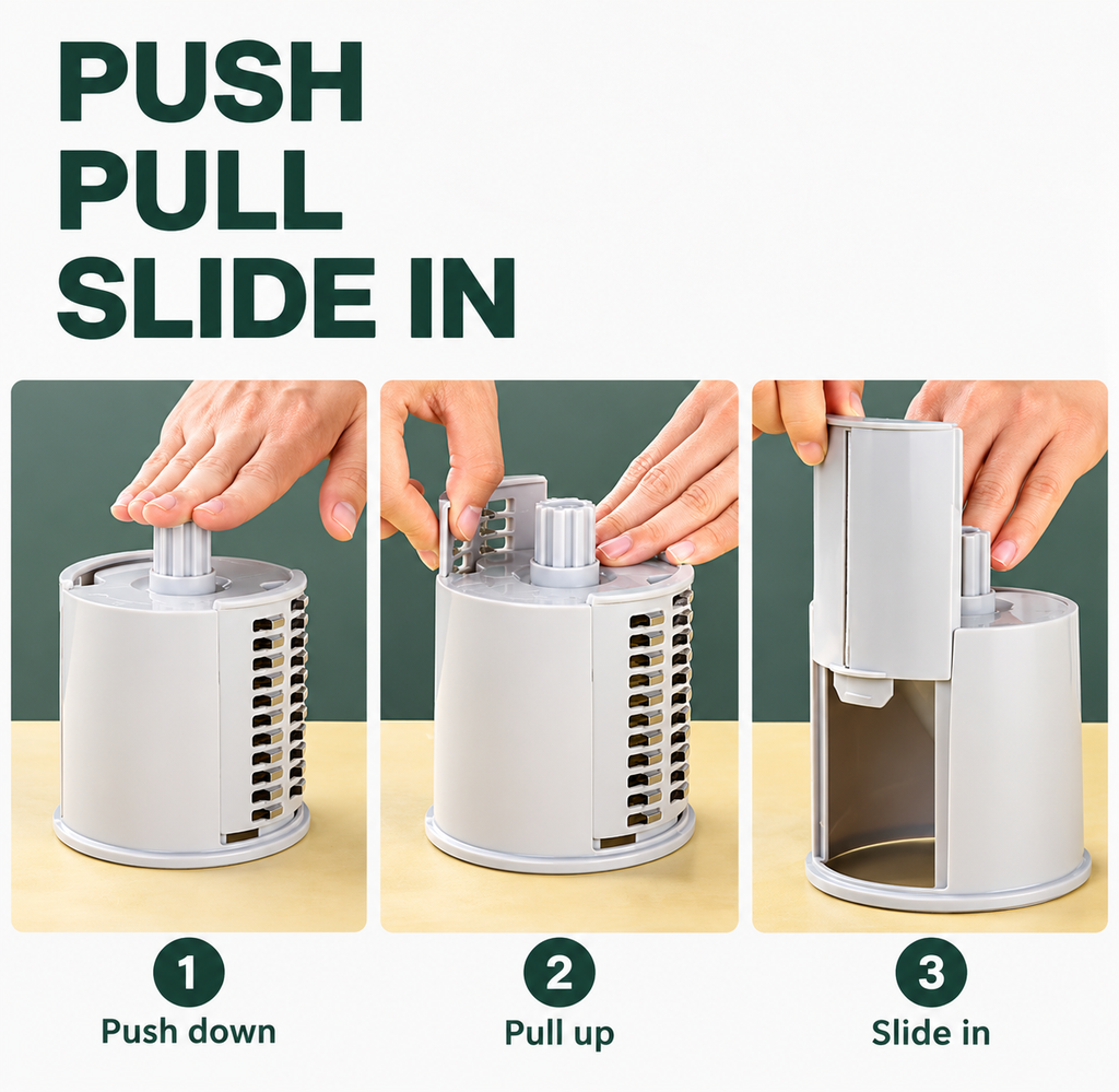 Manual Vegetable Slicer & Cutter – Multi-Blade Kitchen Tool