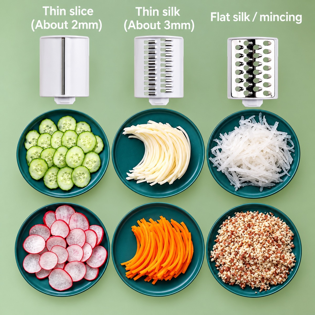 Manual Vegetable Slicer & Cutter – Multi-Blade Kitchen Tool